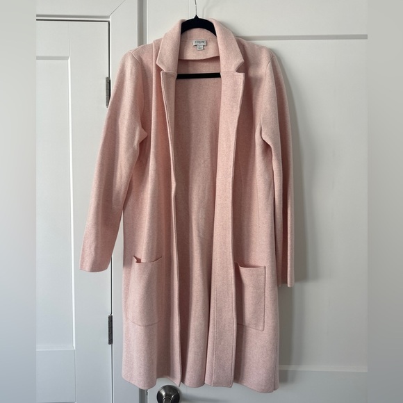 NWOT J.Crew Ella Open Front Long Sweater Blazer Jacket Pink Longline Cardigan - Picture 5 of 6